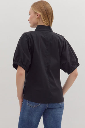 Solid Poplin Blouse