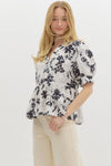 Botanical Neutral Black/White Blouse