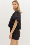 Scallop Hem Trim Detail Blouse