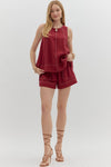 Contrast stitch shorts SET