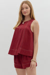 Contrast stitch shorts SET