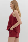 Contrast stitch shorts SET