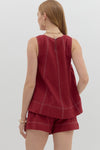 Contrast stitch shorts SET