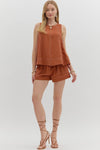 Contrast stitch shorts SET