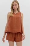 Contrast stitch shorts SET