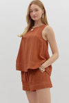 Contrast stitch shorts SET