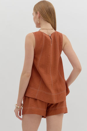 Contrast stitch shorts SET