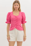Scallop Trim Detail Blouse FINAL SALE