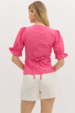 Scallop Trim Detail Blouse FINAL SALE