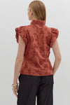 Button Front Blouse w/ applique detail