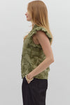 Button Front Blouse w/ applique detail