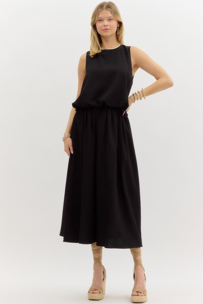 Two Piece Bubble Top/Midi Skirt SET