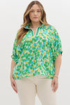 Abstract Print Gabby Split Neck Blouse