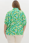 Abstract Print Gabby Split Neck Blouse