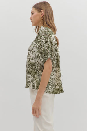 Vneck Trim Detail Blouse