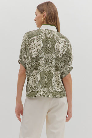 Vneck Trim Detail Blouse