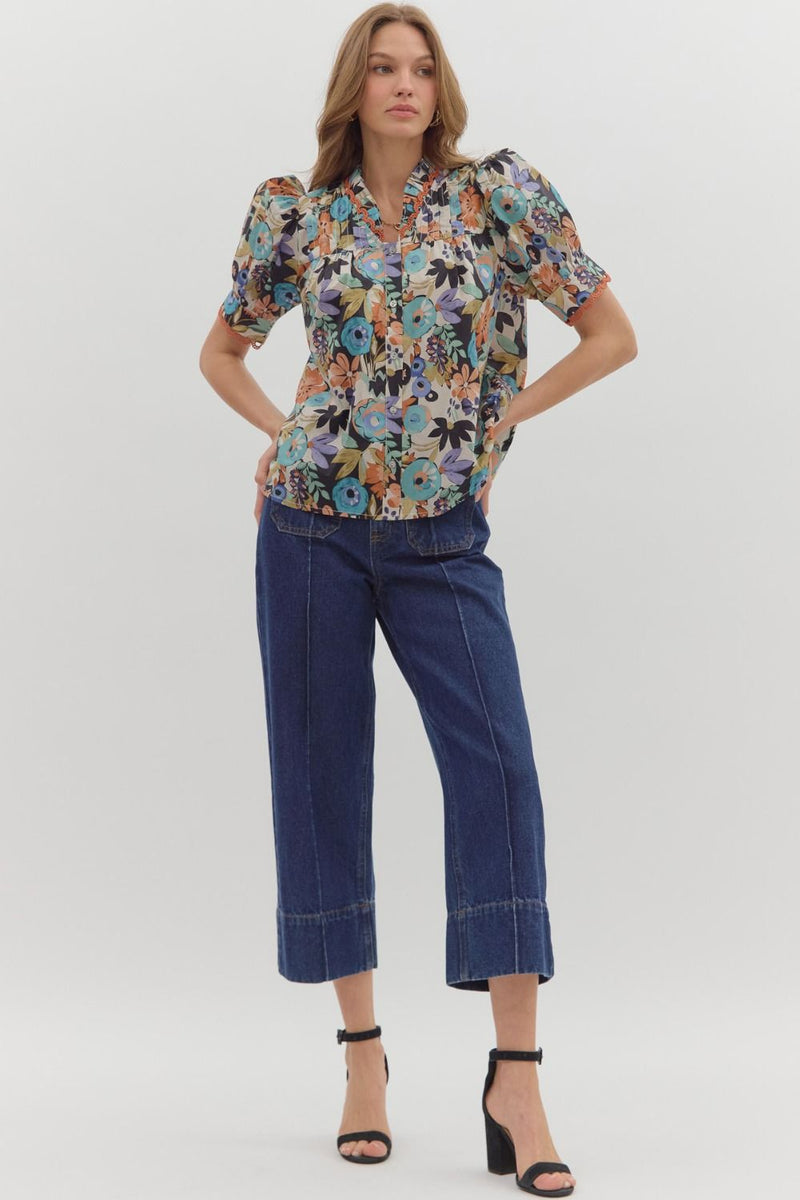 Cinnamon Floral Blouse