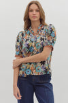Cinnamon Floral Blouse