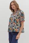 Cinnamon Floral Blouse