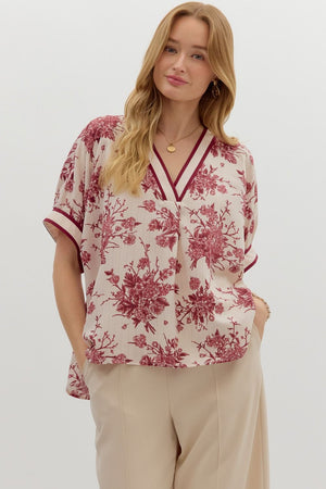 Floral Dolman w/ band detail