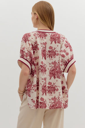 Floral Dolman w/ band detail
