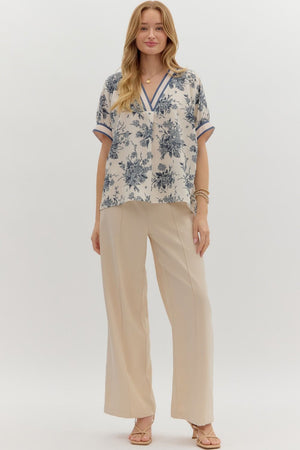 Floral Dolman w/ band detail