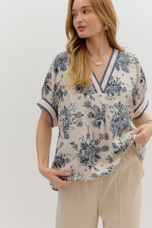 Floral Dolman w/ band detail