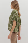 Botanical Print Gabby w/ Stripe Accent