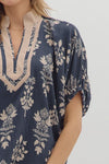 Botanical Print Gabby w/ Stripe Accent