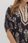 Botanical Print Gabby w/ Stripe Accent