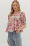 Rose Pleated Front Blouse