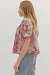 Rose Pleated Front Blouse