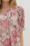 Rose Pleated Front Blouse