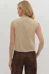 Button Front Knit Vest Top