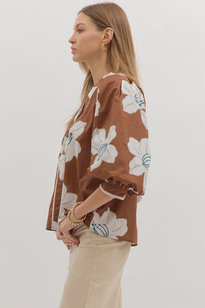 Lydia Floral Puff Sleeve Blouse