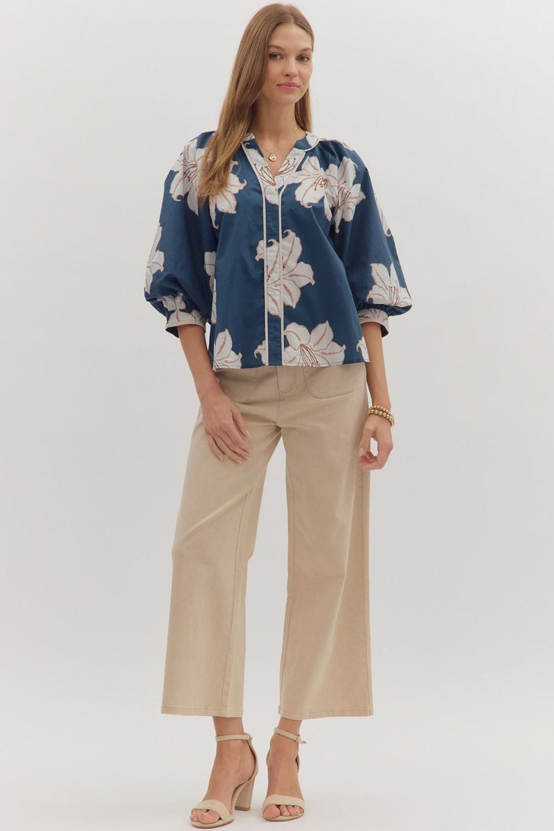 Lydia Floral Puff Sleeve Blouse