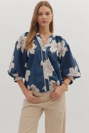 Lydia Floral Puff Sleeve Blouse