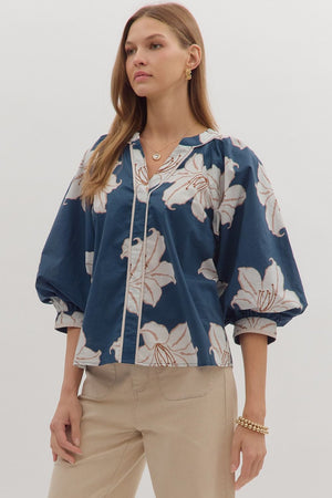 Lydia Floral Puff Sleeve Blouse
