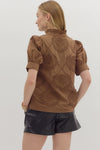 Gina Applique front button blouse
