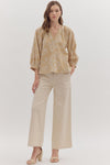 Embroidered Botanical 3/4 Sleeve Blouse