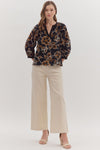 Embroidered Botanical 3/4 Sleeve Blouse