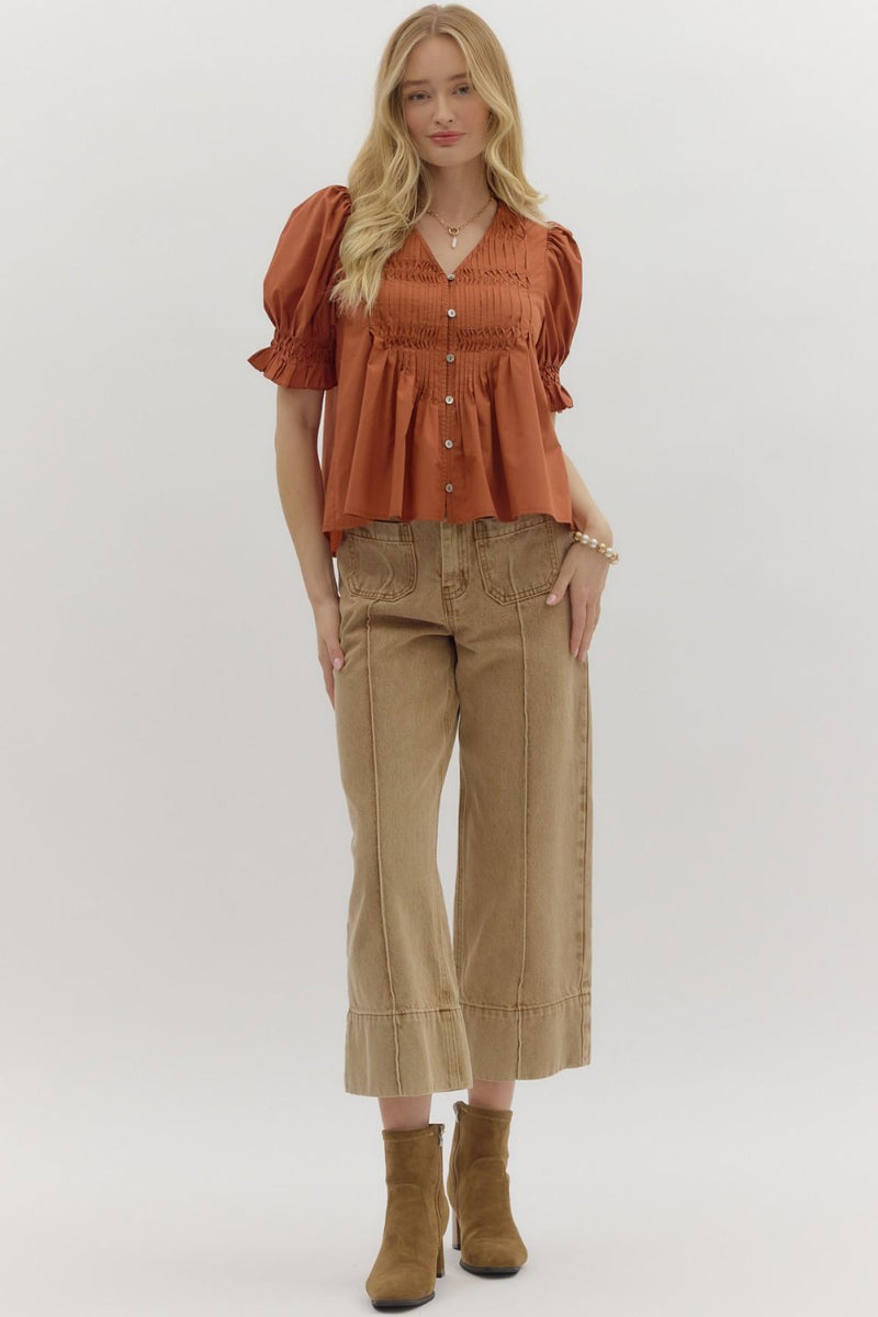 Silvi Smocked Front Blouse