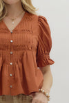 Silvi Smocked Front Blouse