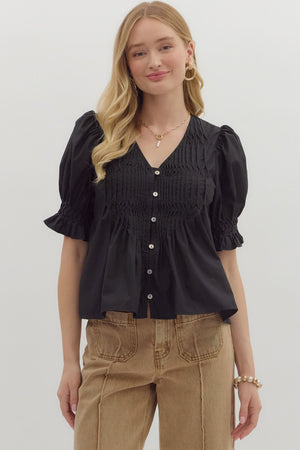 Silvi Smocked Front Blouse