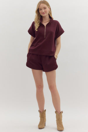 Scuba Front Zip Pullover TOP
