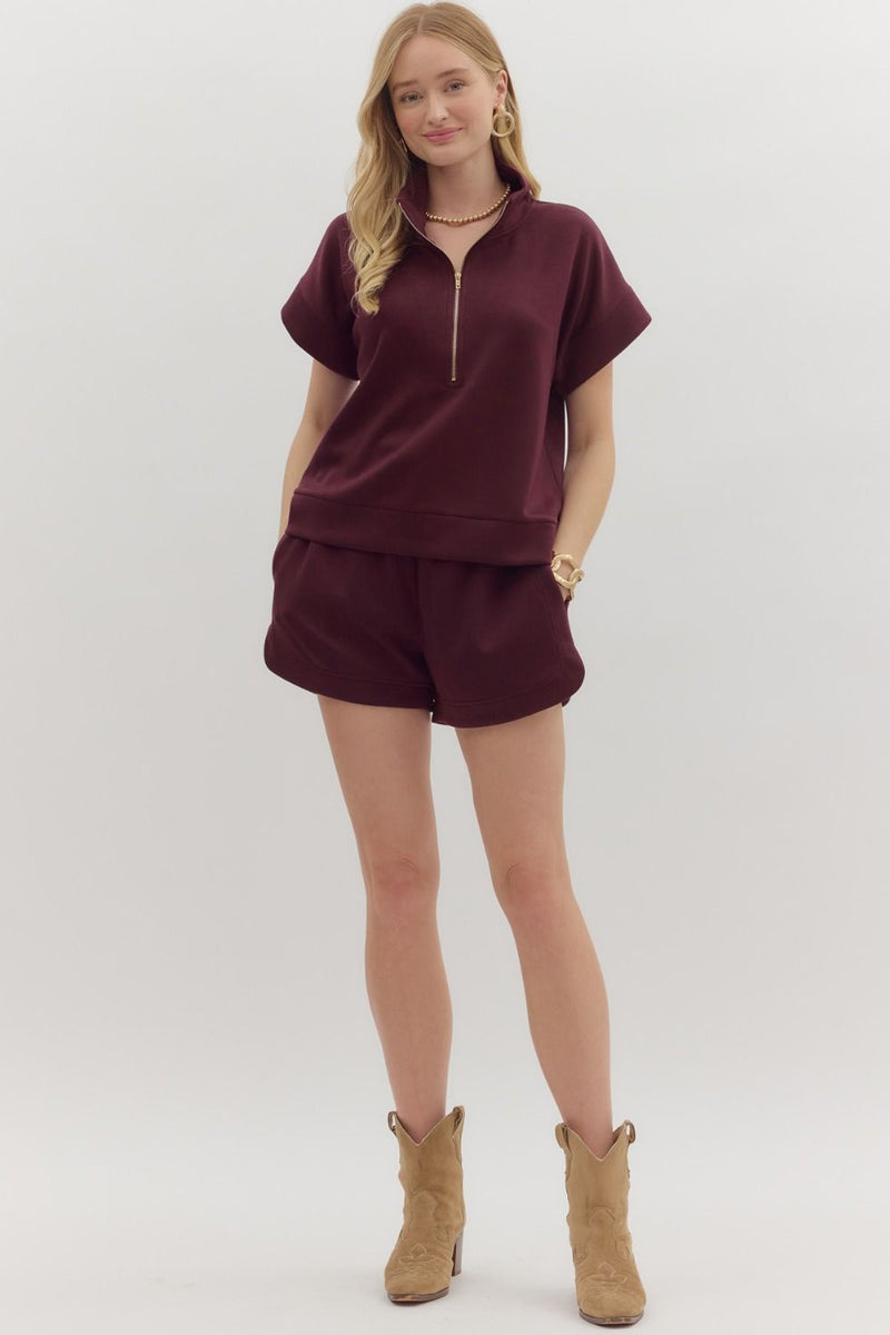 Scuba Front Zip Pullover TOP