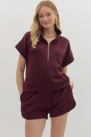 Scuba Front Zip Pullover TOP