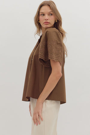 Vera Blouse w/ Flare Embroidered Sleeve