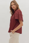 Vera Blouse w/ Flare Embroidered Sleeve