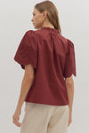 Vera Blouse w/ Flare Embroidered Sleeve